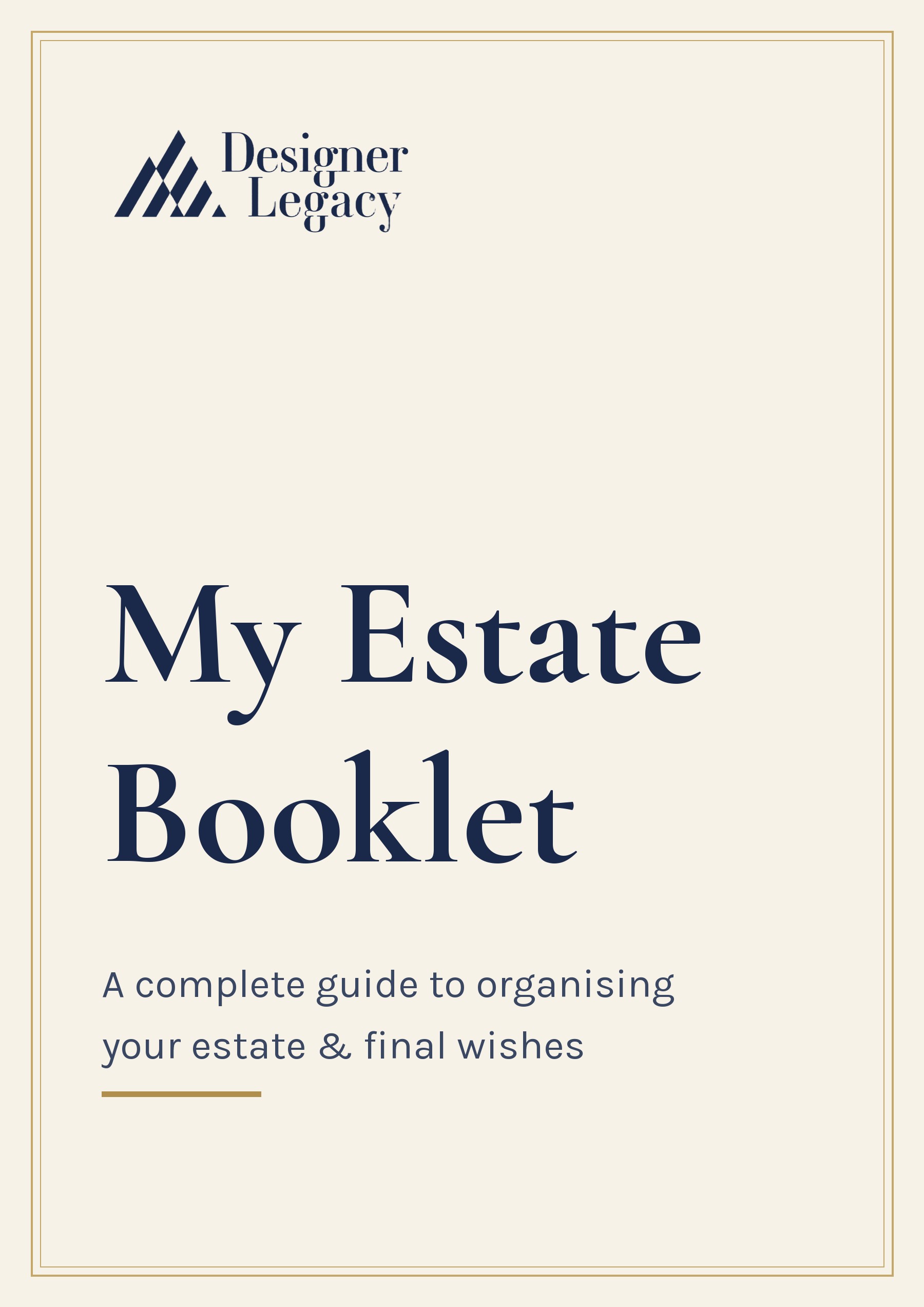Cover of the Designer Legacy My Estate Booklet